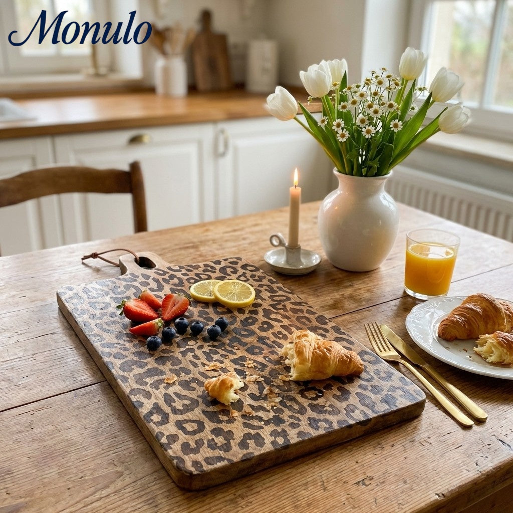 Houten Serveerplank Sapelehout Rond en Vierkant Scandinavisch Design voor Keuken en Tafel