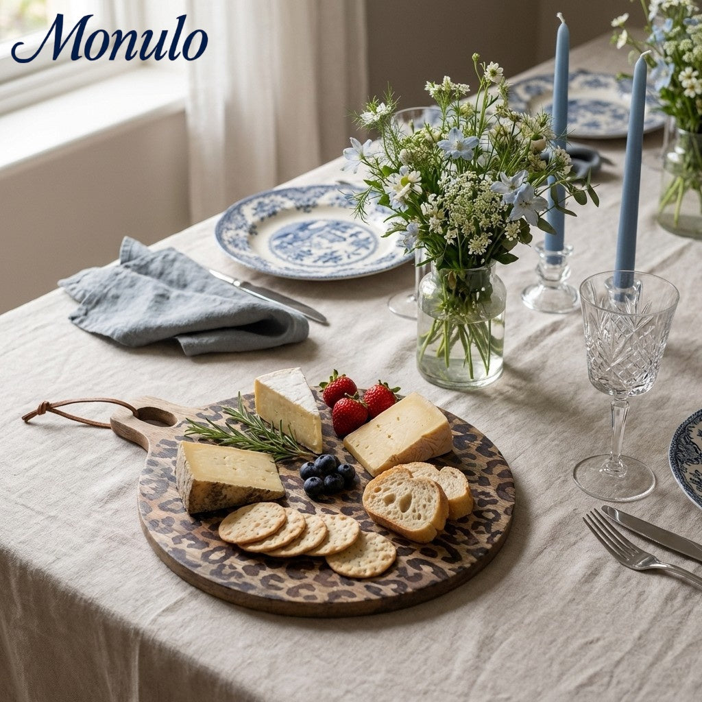 Houten Serveerplank Sapelehout Rond en Vierkant Scandinavisch Design voor Keuken en Tafel