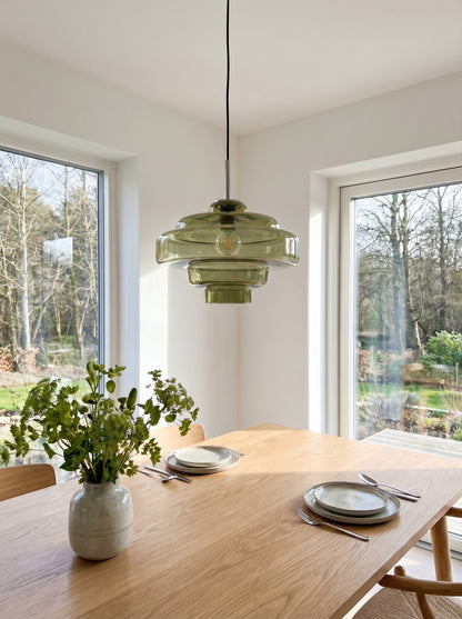 Gekleurde Glazen Hanglamp met Verstelbare Ophanging – Moderne Lichtpunt voor Eetkamer Keuken Woonkamer