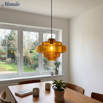 Gekleurde Glazen Hanglamp met Verstelbare Ophanging – Moderne Lichtpunt voor Eetkamer Keuken Woonkamer