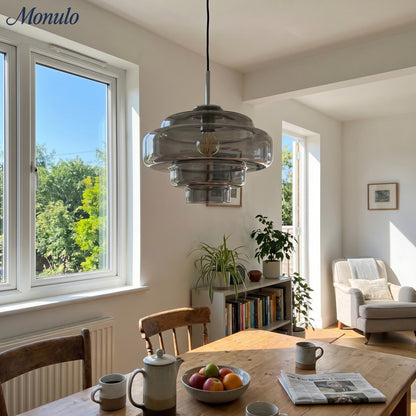 Gekleurde Glazen Hanglamp met Verstelbare Ophanging – Moderne Lichtpunt voor Eetkamer Keuken Woonkamer