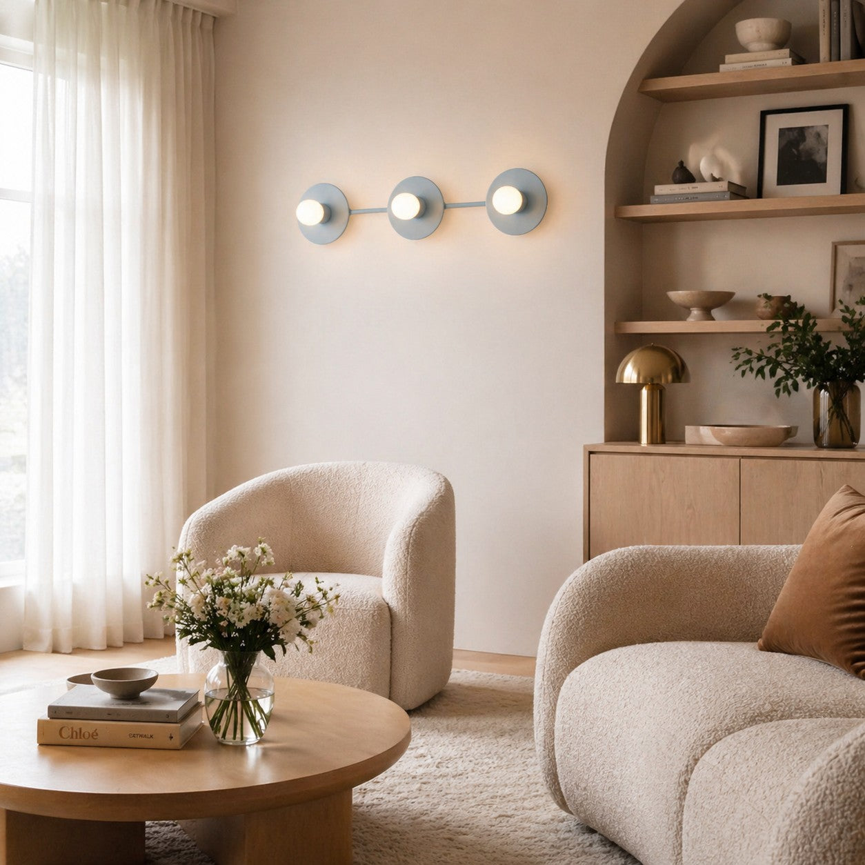 Minimalistische Badkamerlamp met Drie Lichtpunten - Verkrijgbaar in Meerdere Kleuren