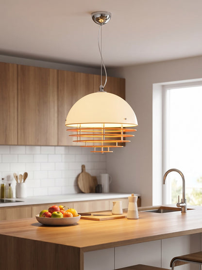 Stijlvolle Hanglamp Bauhaus Design Oranje-Wit Sfeerverlichting voor Moderne Interieurs