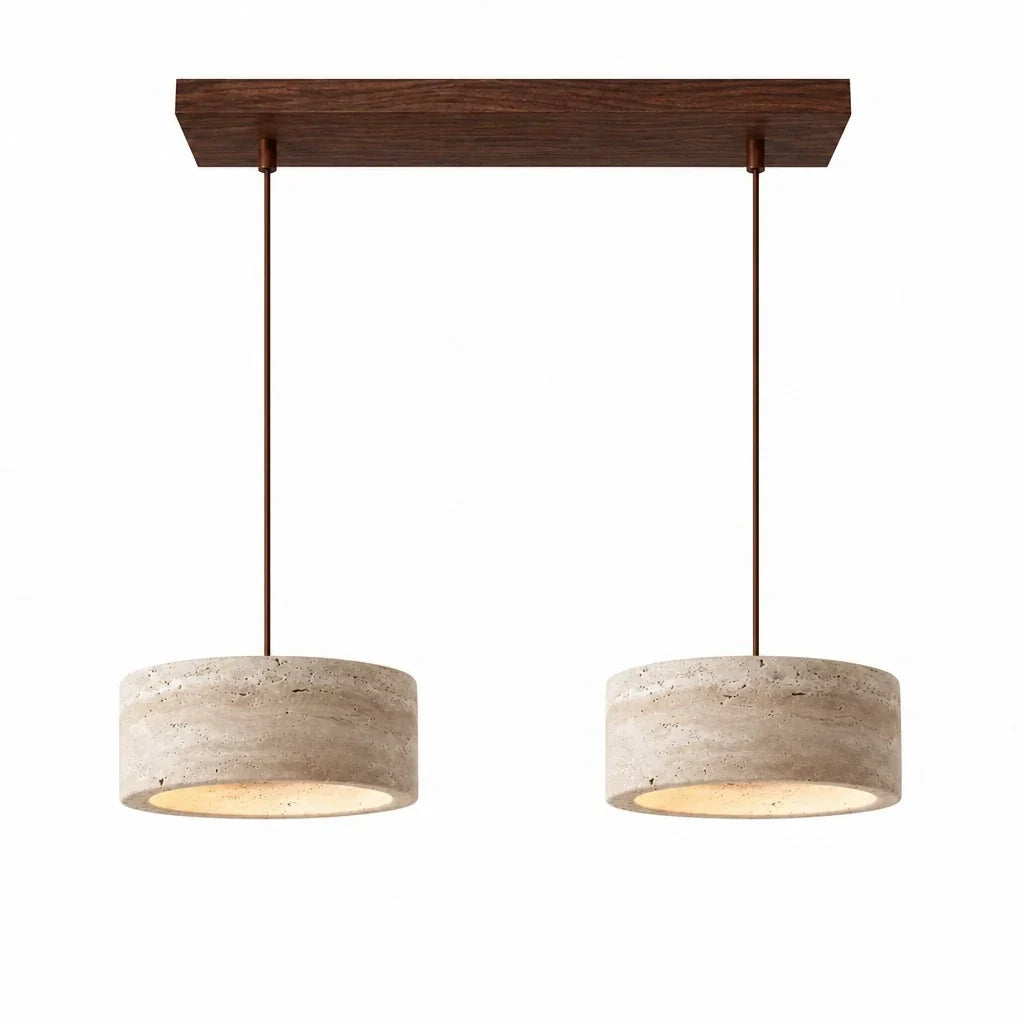 Travertijn Hanglamp Vintage Crème Natuursteen Wabi Sabi Stijl Eetkamer Slaapkamer