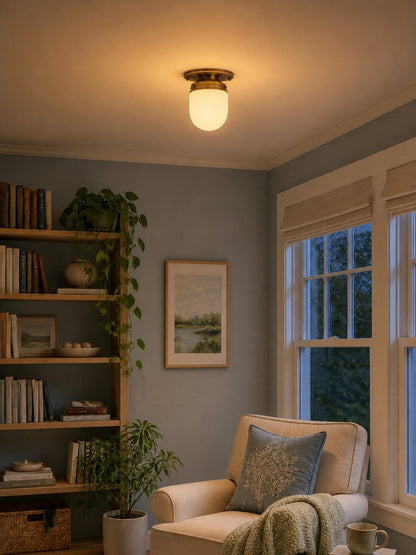 Opaal Glazen Wandlamp & Plafondlamp Dubbelfunctie Modern Design Messing