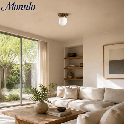 Opaal Glazen Wandlamp & Plafondlamp Dubbelfunctie Modern Design Messing