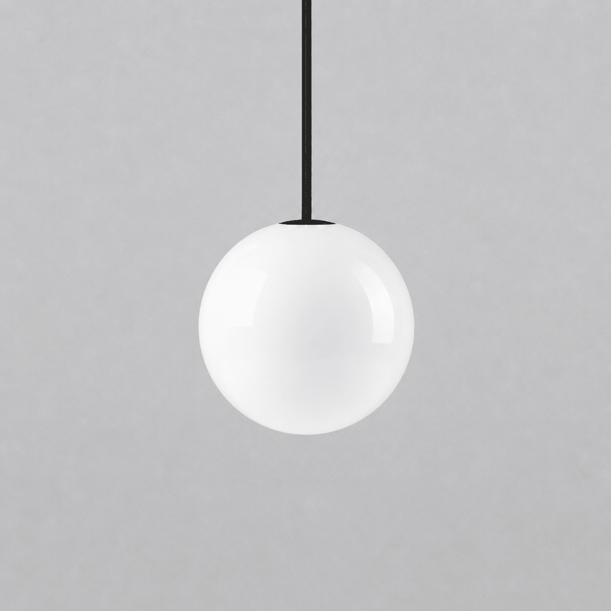 Architecturale Hanglamp met Opaal Glas — Messing of Zwart — Ø9-30cm — 100-200cm Hoogte