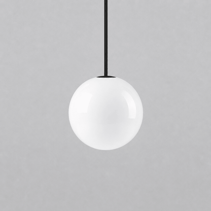Architecturale Hanglamp met Opaal Glas — Messing of Zwart — Ø9-30cm — 100-200cm Hoogte