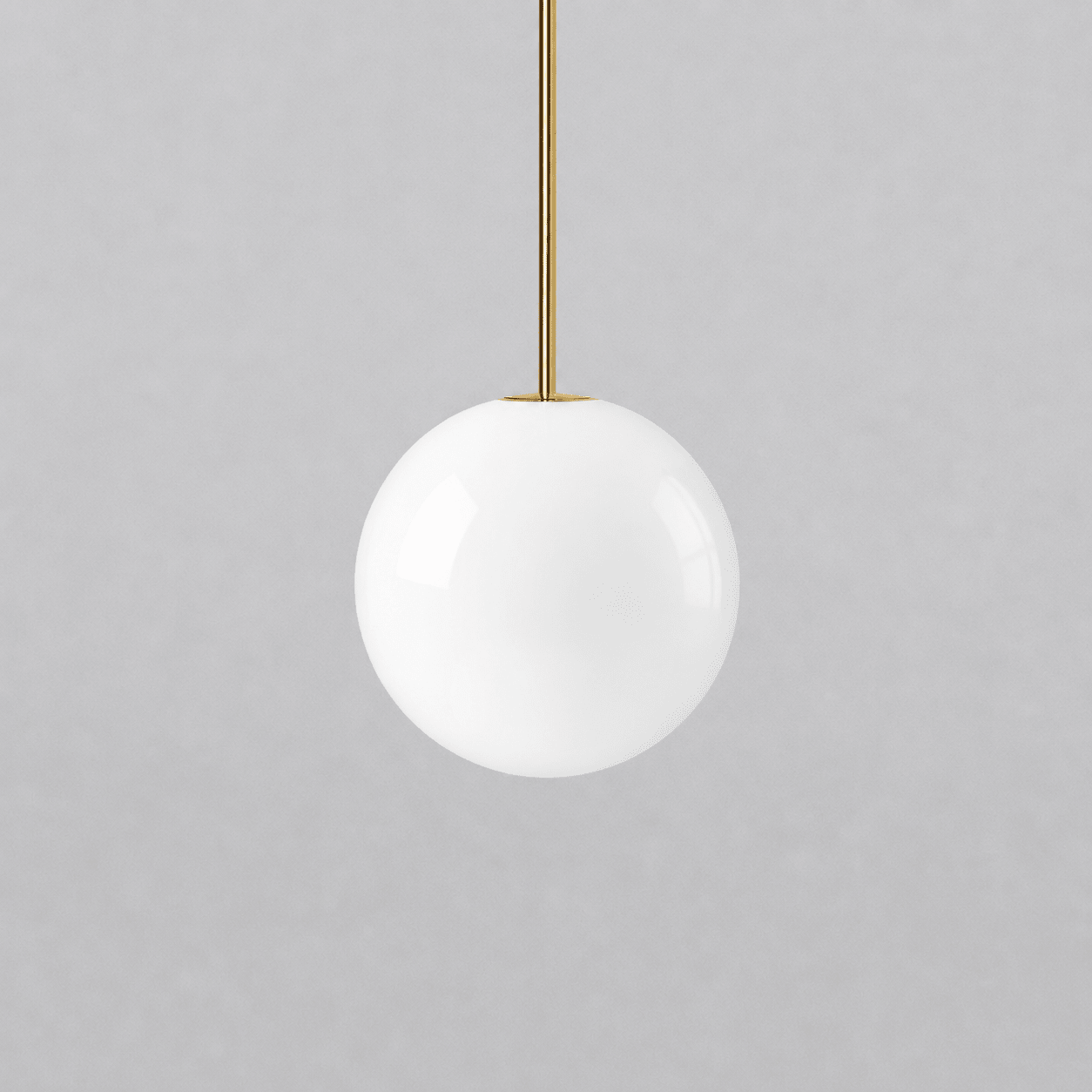 Architecturale Hanglamp met Opaal Glas — Messing of Zwart — Ø9-30cm — 100-200cm Hoogte