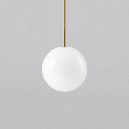 Architecturale Hanglamp met Opaal Glas — Messing of Zwart — Ø9-30cm — 100-200cm Hoogte
