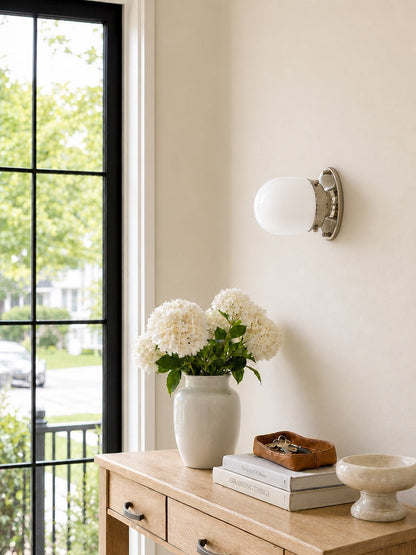 Opaal Glazen Wandlamp & Plafondlamp Dubbelfunctie Modern Design Messing