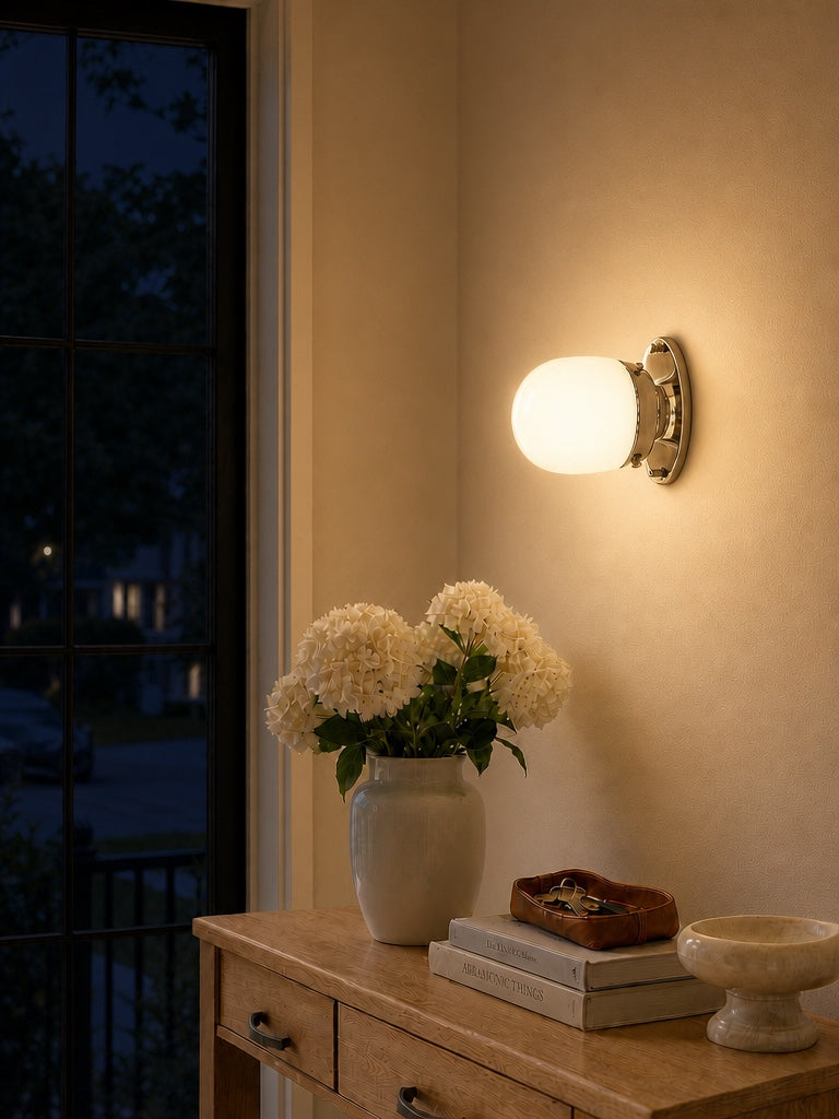 Opaal Glazen Wandlamp & Plafondlamp Dubbelfunctie Modern Design Messing