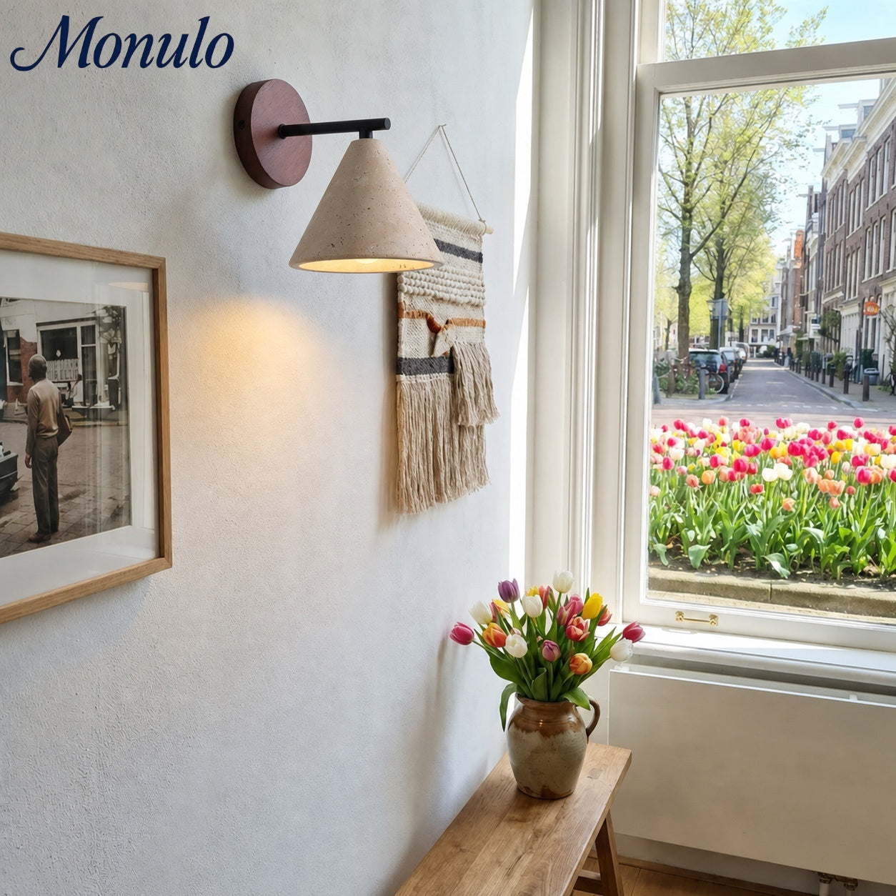 Travertijn Wandlamp Taps Toelopend Design Minimalistische Accentverlichting Slaapkamer Woonkamer