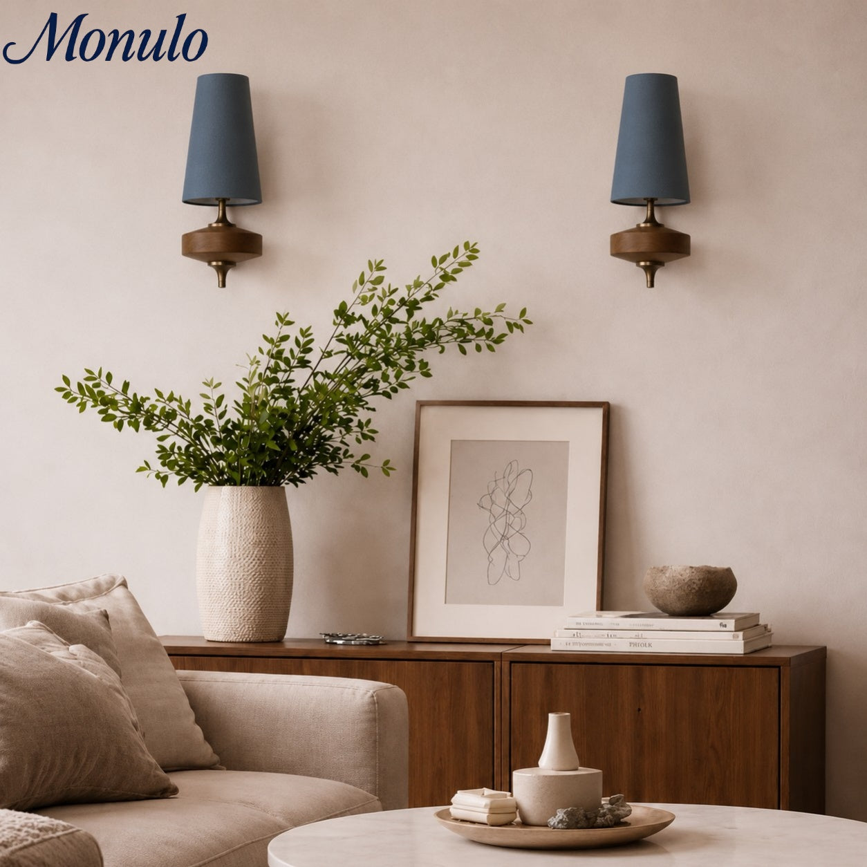 Retro Wandlamp met Stoffen Kap – Vintage Verlichting voor Slaapkamer