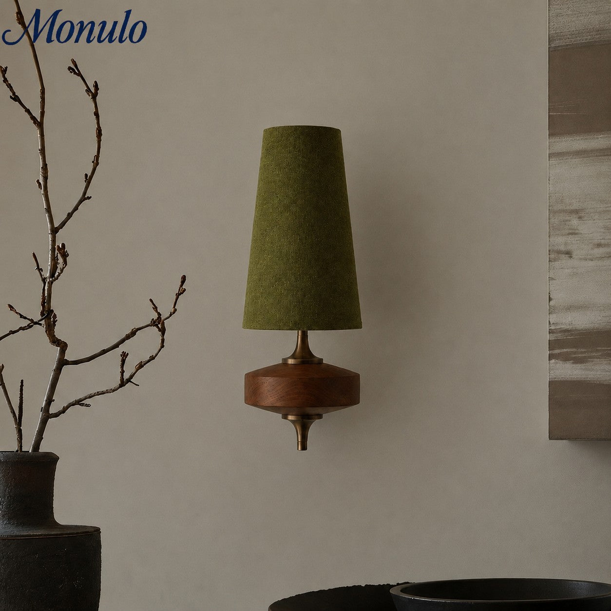 Retro Wandlamp met Stoffen Kap – Vintage Verlichting voor Slaapkamer
