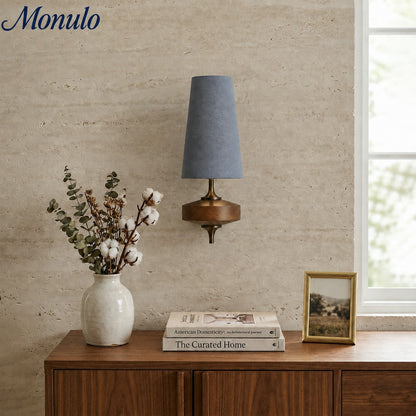 Retro Wandlamp met Stoffen Kap – Vintage Verlichting voor Slaapkamer