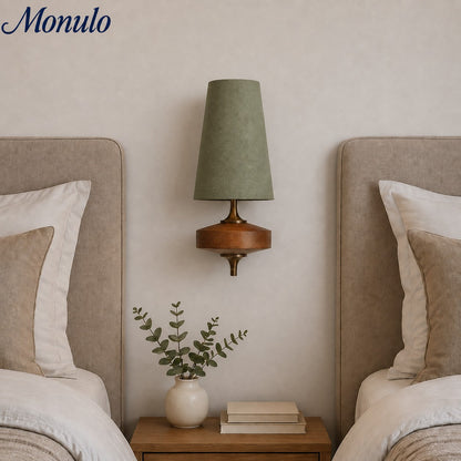 Retro Wandlamp met Stoffen Kap – Vintage Verlichting voor Slaapkamer