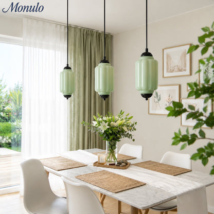 Vintage Glazen Hanglamp met Nostalgische Uitstraling – Verfijnde Verlichting voor Eetkamer en Keuken