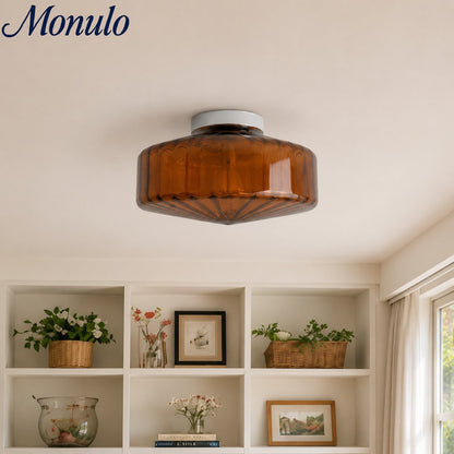 Vintage Geribbeld Glazen Plafondlamp Groen – Klassieke Verlichting voor Eetkamer, Entree & Gang