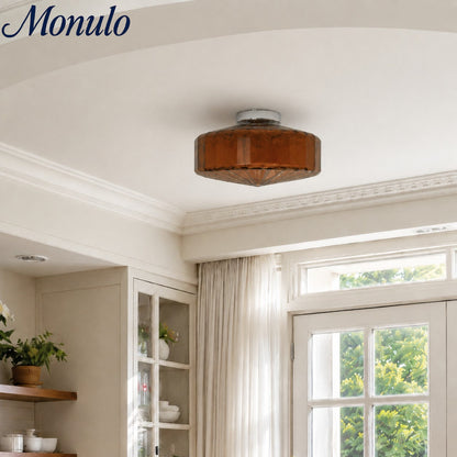 Vintage Geribbeld Glazen Plafondlamp Groen – Klassieke Verlichting voor Eetkamer, Entree & Gang