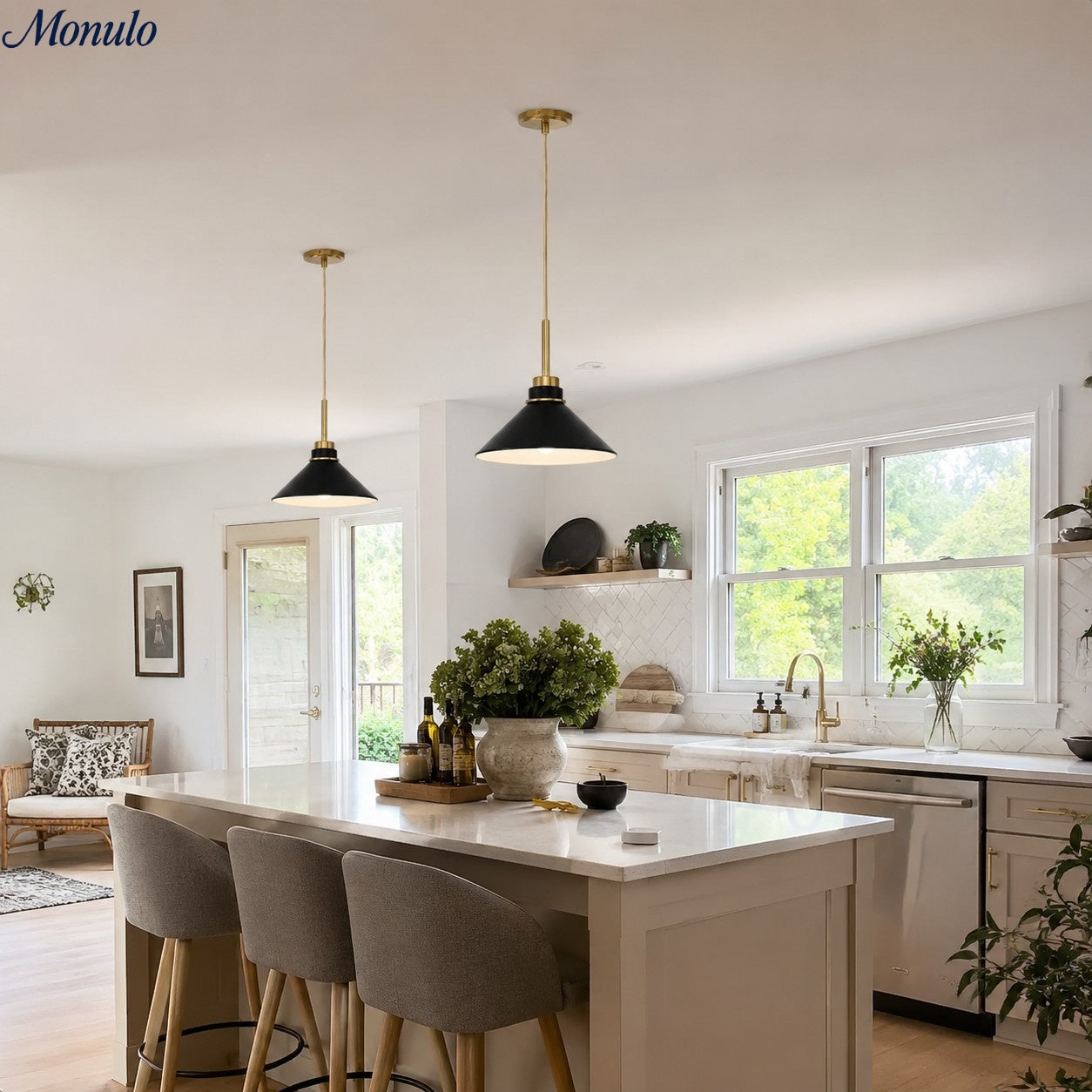 Kegelvormige Hanglamp in Landelijke Stijl - Dimbaar - Voor Keuken en Hal - Scandinavisch Geïnspireerd - Modern Farmhouse Verlichting
