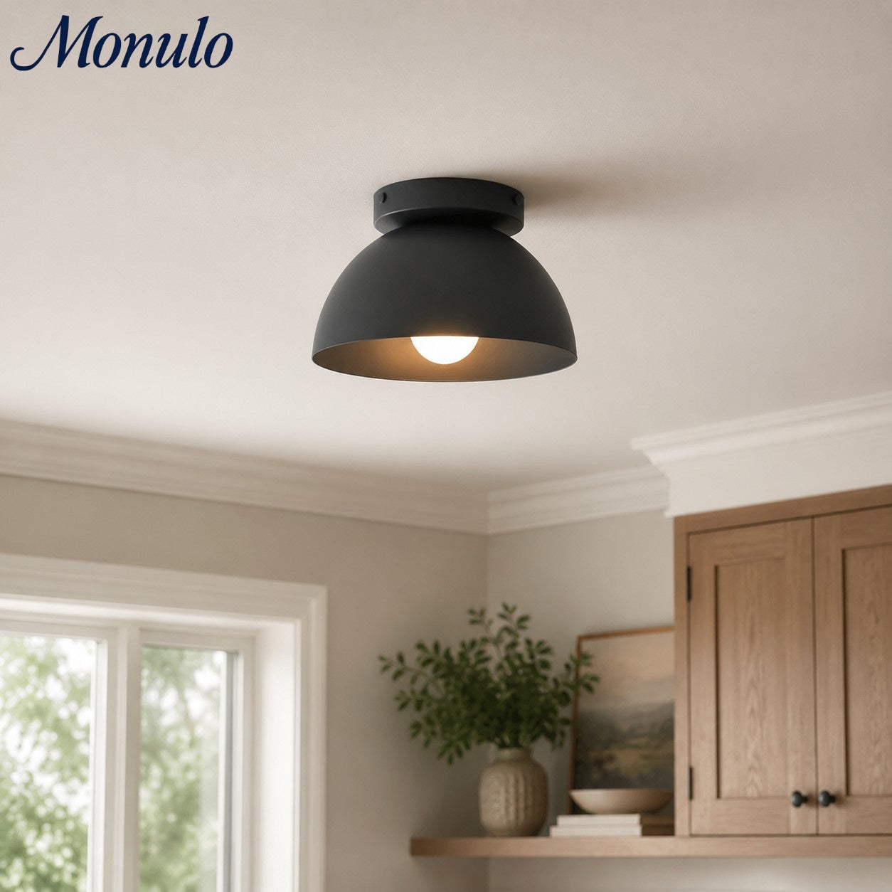 Minimalistische Plafondlamp Dome voor Compacte Ruimtes – Opbouwspot Beschikbaar in Meerdere Kleuren