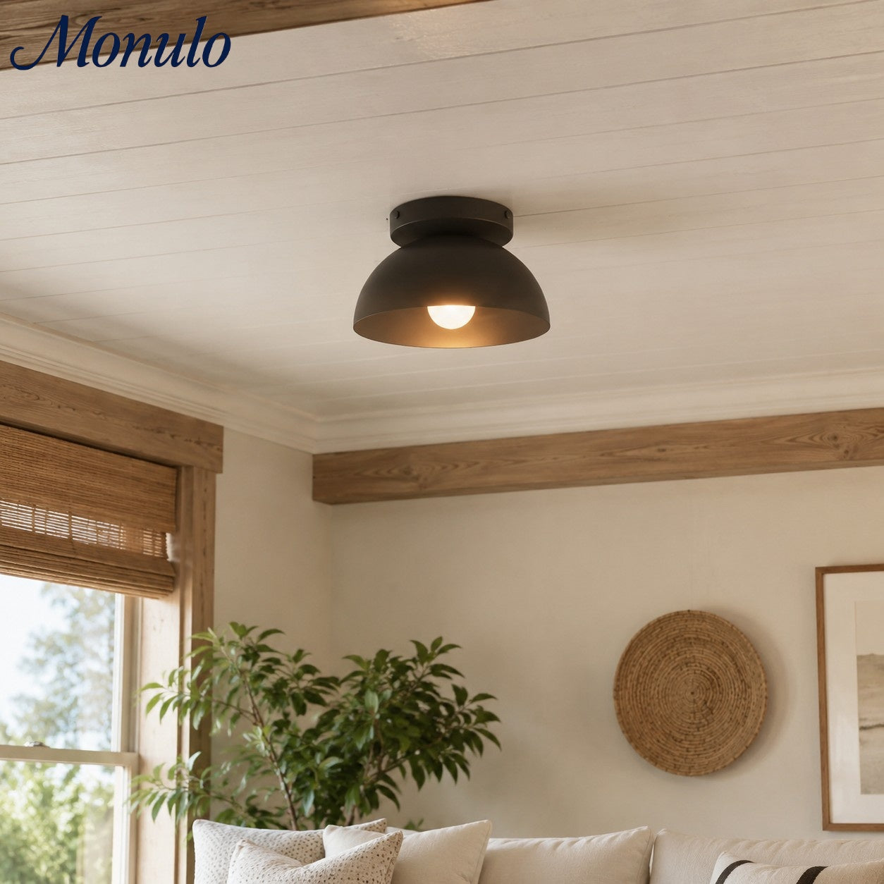 Minimalistische Plafondlamp Dome voor Compacte Ruimtes – Opbouwspot Beschikbaar in Meerdere Kleuren