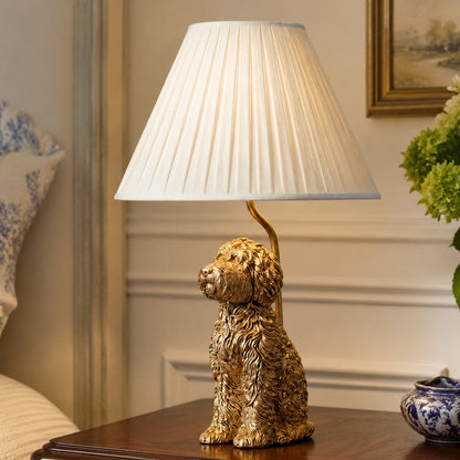 Dierenfiguur Tafellamp met Katoenen Kap – Klassieke Nachtkastlamp met Dierenmotief