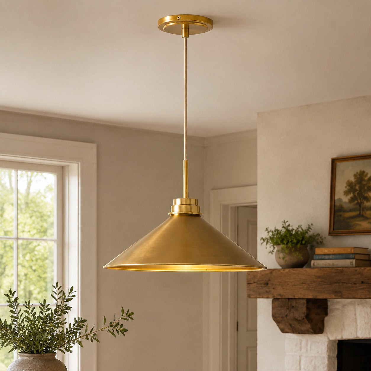 Kegelvormige Hanglamp in Landelijke Stijl - Dimbaar - Voor Keuken en Hal - Scandinavisch Geïnspireerd - Modern Farmhouse Verlichting
