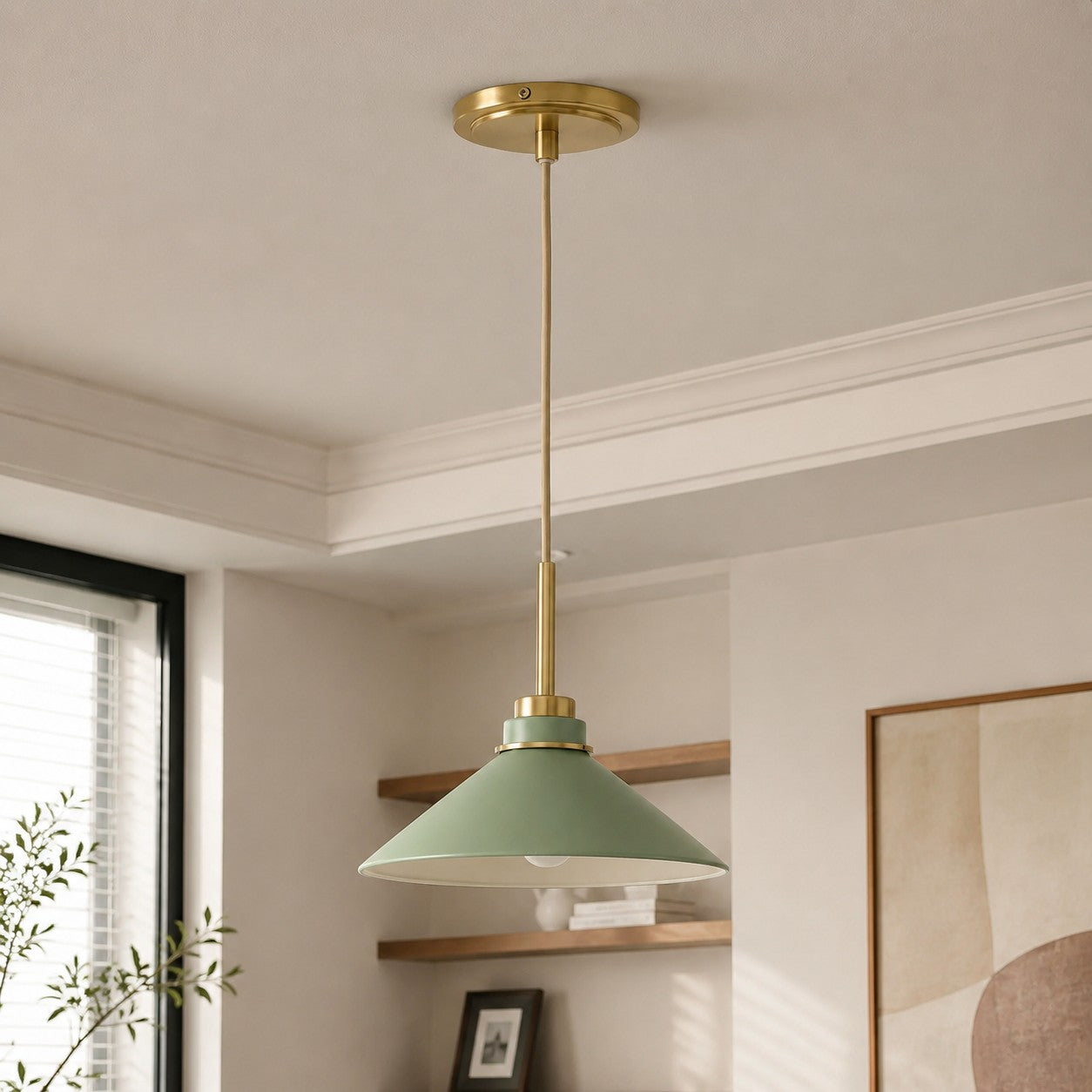 Kegelvormige Hanglamp in Landelijke Stijl - Dimbaar - Voor Keuken en Hal - Scandinavisch Geïnspireerd - Modern Farmhouse Verlichting