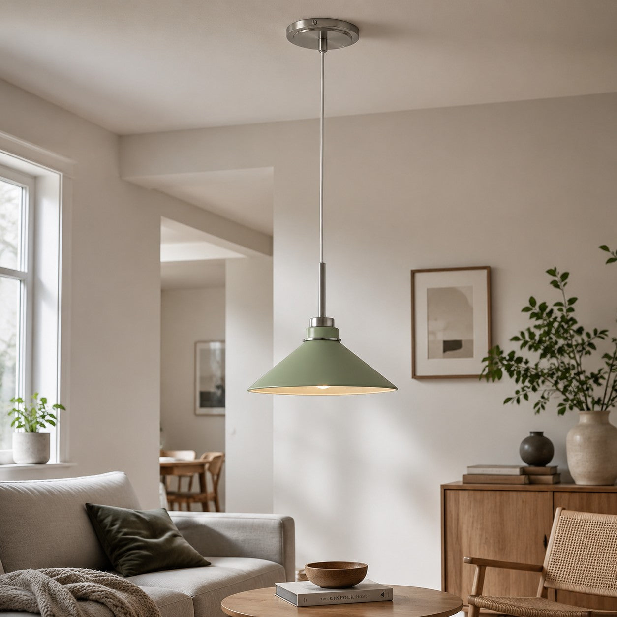 Kegelvormige Hanglamp in Landelijke Stijl - Dimbaar - Voor Keuken en Hal - Scandinavisch Geïnspireerd - Modern Farmhouse Verlichting
