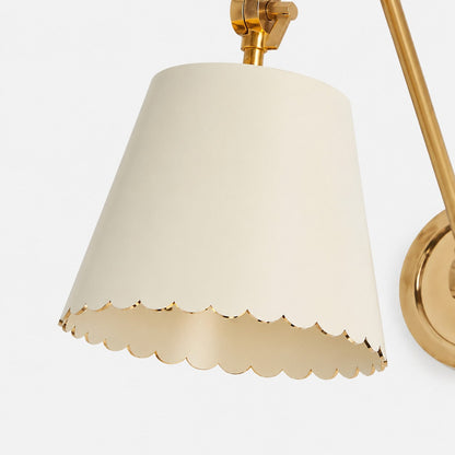 Wandlamp met Scalloped Shade – Modern Rustieke Verlichting voor Slaapkamer en Woonruimtes