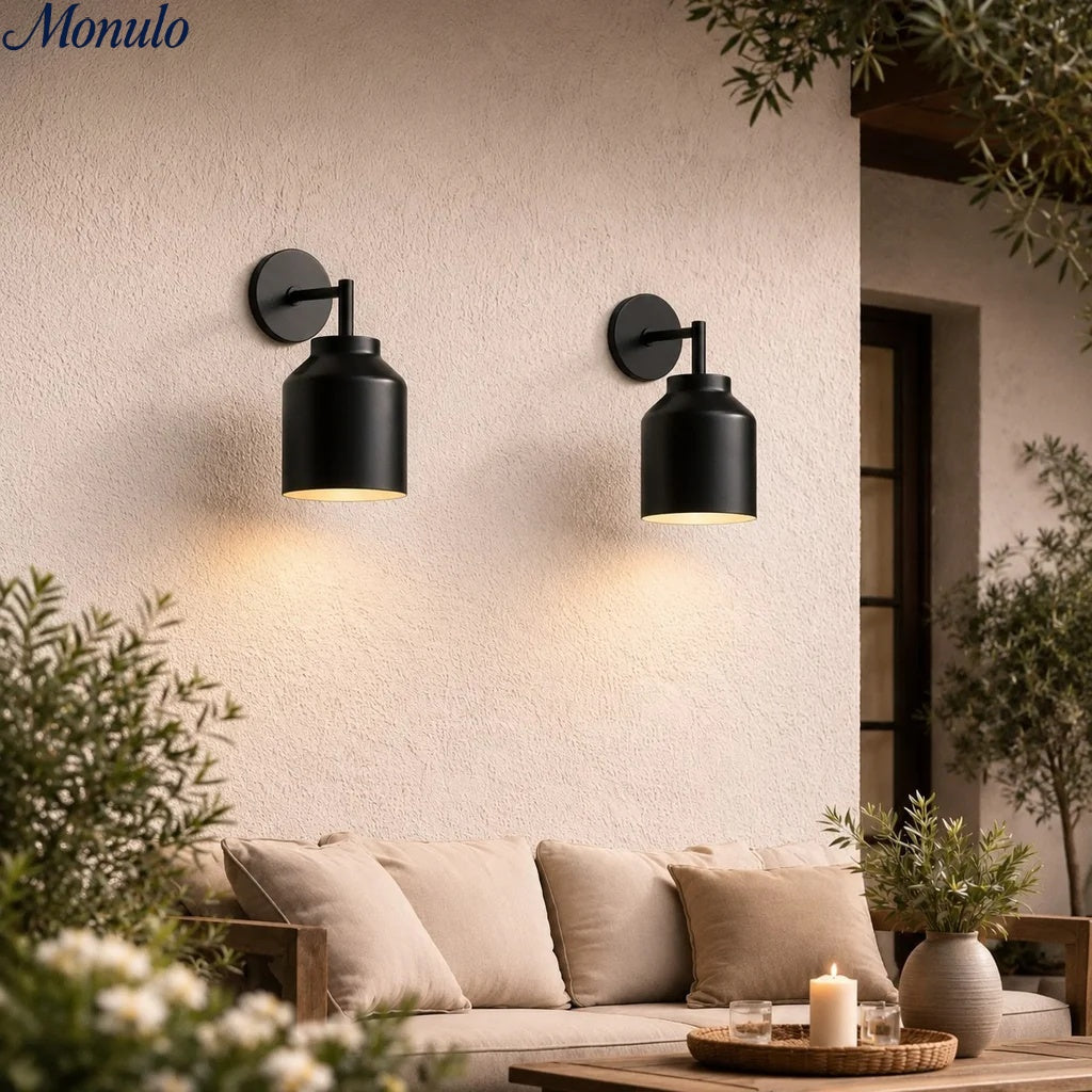 Industriële Buitenwandlamp Metaal IP44 Spatwaterdicht Moderne Gevelverlichting Zwart Brons Koper 19 cm 41 cm