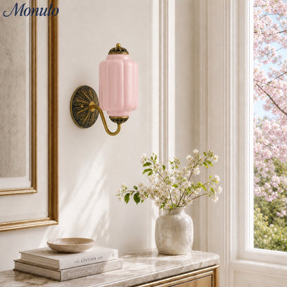 Eloise Vintage Scalloped Milk Glass Wall Sconce - Modern Accent Lighting for Bathroom and Bedroom