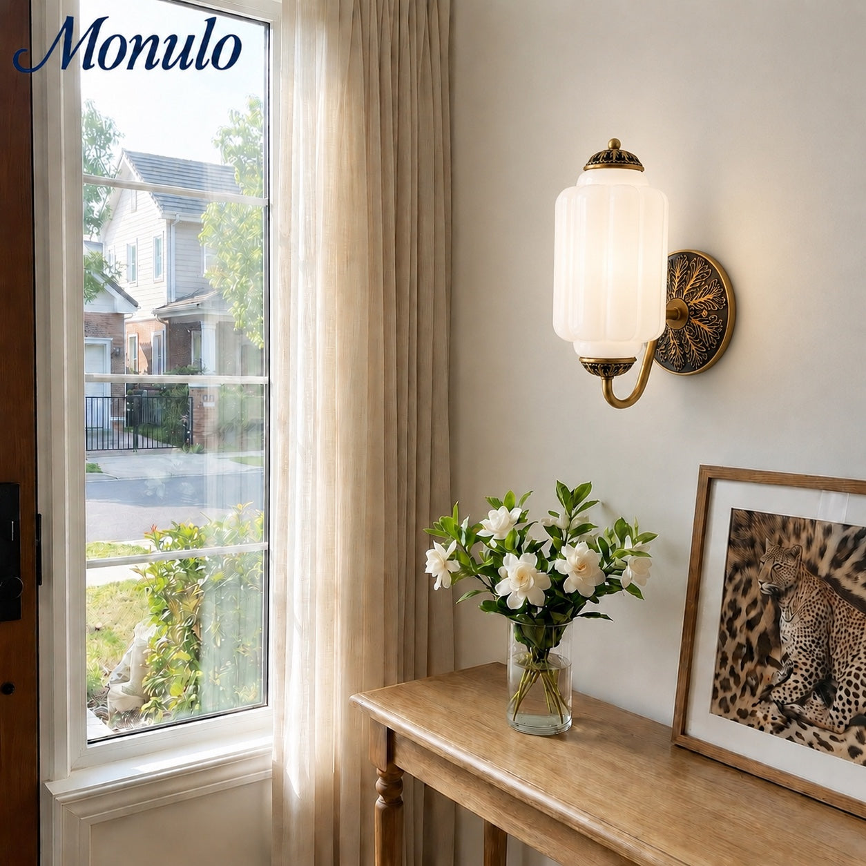 Eloise Vintage Scalloped Milk Glass Wall Sconce - Modern Accent Lighting for Bathroom and Bedroom