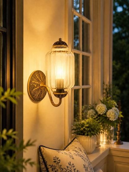 Eloise Vintage Scalloped Milk Glass Wall Sconce - Modern Accent Lighting for Bathroom and Bedroom