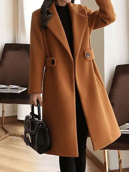 Damesjas Lange Zijdeachtige Stof Elegante Look