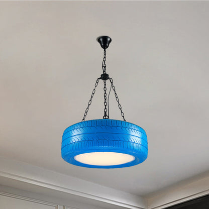 Industriële Hanglamp Autoband Rubber met Ketting voor Bar | Creatieve Verlichting Groen Geel Roze Rood Blauw