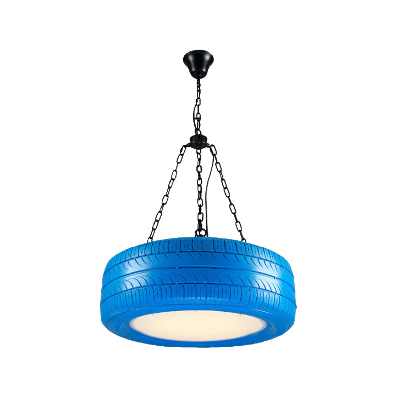 Industriële Hanglamp Autoband Rubber met Ketting voor Bar | Creatieve Verlichting Groen Geel Roze Rood Blauw