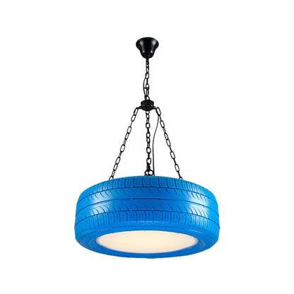 Industriële Hanglamp Autoband Rubber met Ketting voor Bar | Creatieve Verlichting Groen Geel Roze Rood Blauw