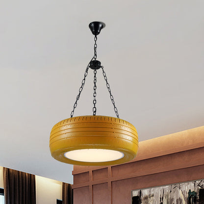 Industriële Hanglamp Autoband Rubber met Ketting voor Bar | Creatieve Verlichting Groen Geel Roze Rood Blauw