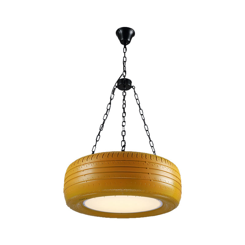 Industriële Hanglamp Autoband Rubber met Ketting voor Bar | Creatieve Verlichting Groen Geel Roze Rood Blauw