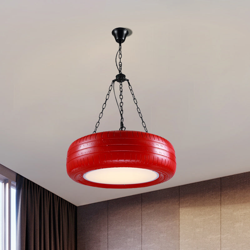Industriële Hanglamp Autoband Rubber met Ketting voor Bar | Creatieve Verlichting Groen Geel Roze Rood Blauw
