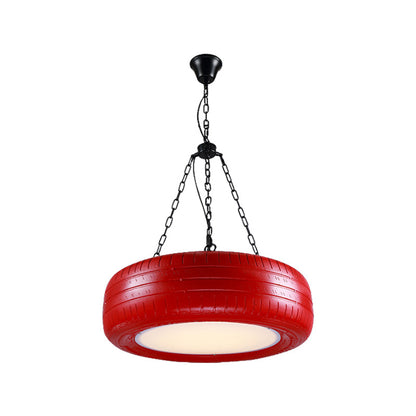 Industriële Hanglamp Autoband Rubber met Ketting voor Bar | Creatieve Verlichting Groen Geel Roze Rood Blauw