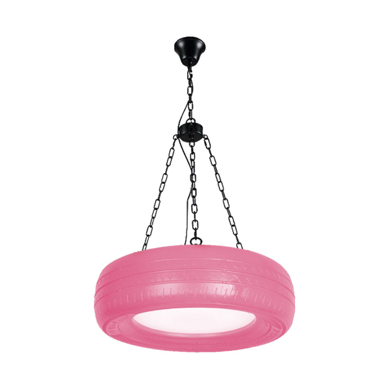 Industriële Hanglamp Autoband Rubber met Ketting voor Bar | Creatieve Verlichting Groen Geel Roze Rood Blauw