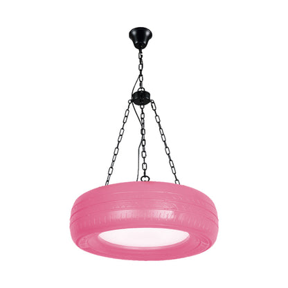 Industriële Hanglamp Autoband Rubber met Ketting voor Bar | Creatieve Verlichting Groen Geel Roze Rood Blauw