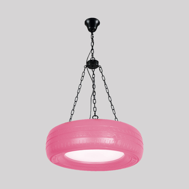 Industriële Hanglamp Autoband Rubber met Ketting voor Bar | Creatieve Verlichting Groen Geel Roze Rood Blauw