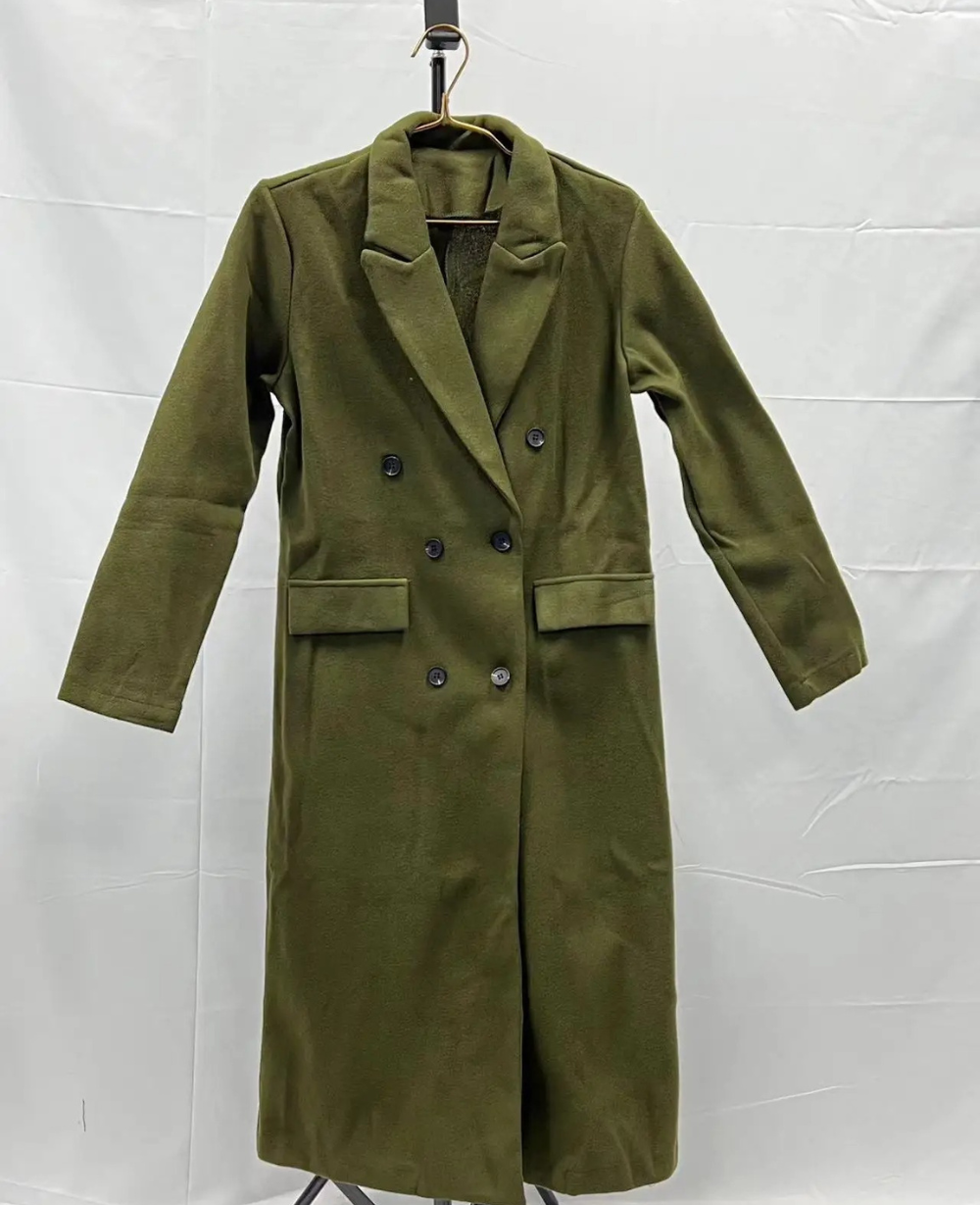 Dames Trenchcoat Lang Elegante Kwaliteit Herfst Winter