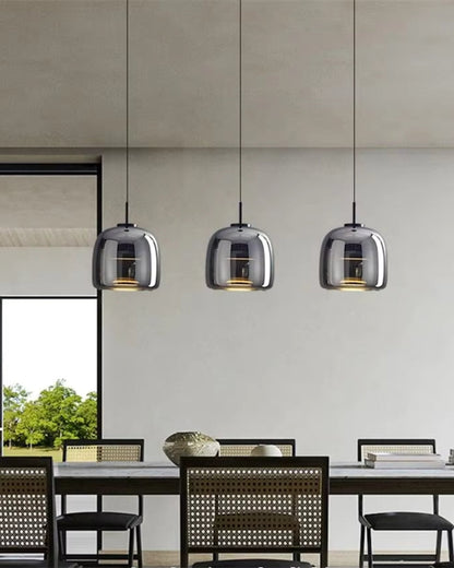 Hanglamp Rookglas met LED Verlichting Goud Zwart Amber Dimbaar Eetkamer | Scandinavische Glazen Plafondlamp Metalen Finish Keukeneiland Moderne Verlichting Woonkamer Design