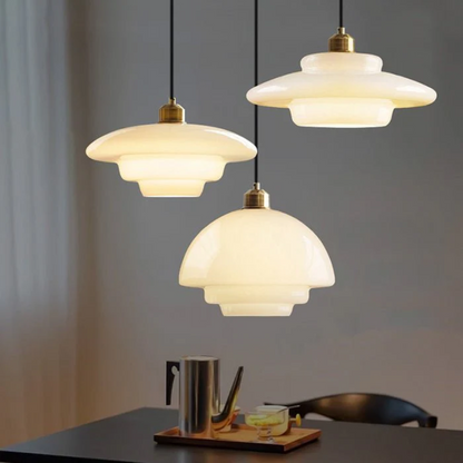 Hanglamp Glas E27 Goud Rond Woonkamer Eettafel Keuken Organisch Design Sfeerverlichting Modern Interieur